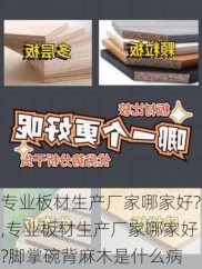 专业板材生产厂家哪家好?,专业板材生产厂家哪家好?脚掌碗背麻木是什么病