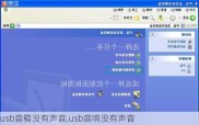 usb音箱没有声音,usb音响没有声音