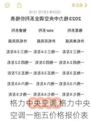 格力中央空调,格力中央空调一拖五价格报价表