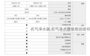 名气净水器,名气净水器使用说明书