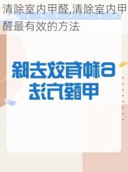 清除室内甲醛,清除室内甲醛最有效的方法