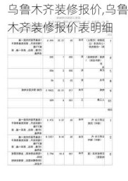 乌鲁木齐装修报价,乌鲁木齐装修报价表明细