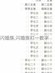 闪婚族,闪婚族打一数字