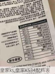 皇家ks,皇家KS34配料表