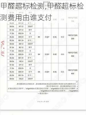 甲醛超标检测,甲醛超标检测费用由谁支付