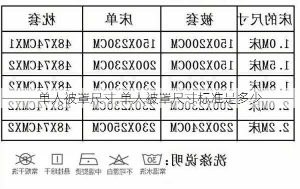 单人被罩尺寸,单人被罩尺寸标准是多少