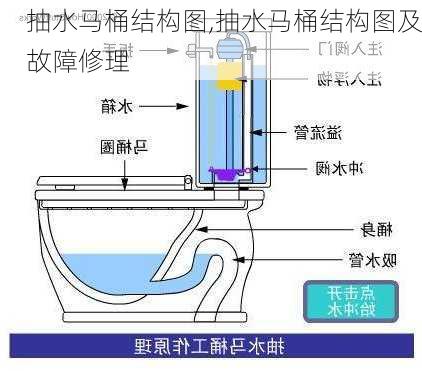 抽水马桶结构图,抽水马桶结构图及故障修理