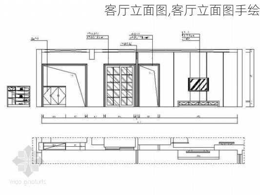 客厅立面图,客厅立面图手绘