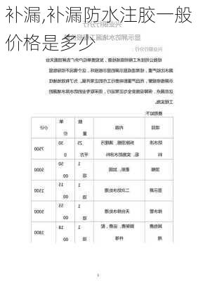 补漏,补漏防水注胶一般价格是多少