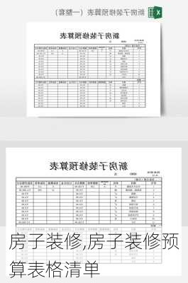 房子装修,房子装修预算表格清单