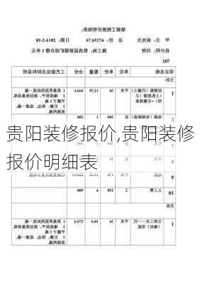 贵阳装修报价,贵阳装修报价明细表