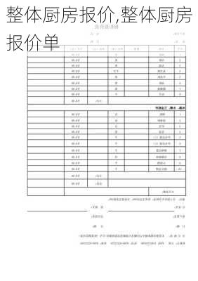 整体厨房报价,整体厨房报价单