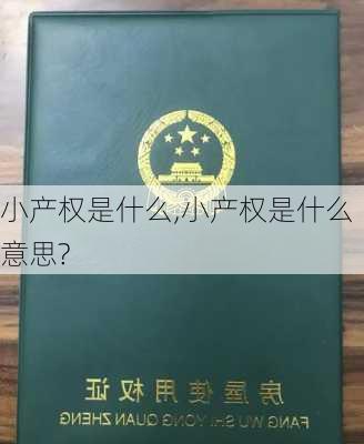 小产权是什么,小产权是什么意思?