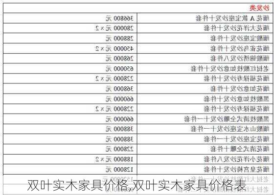 双叶实木家具价格,双叶实木家具价格表