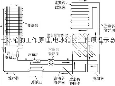 电冰箱的工作原理,电冰箱的工作原理示意图